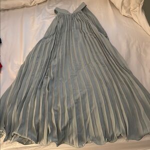 NWT Elegant Light Blue Pleated Dress